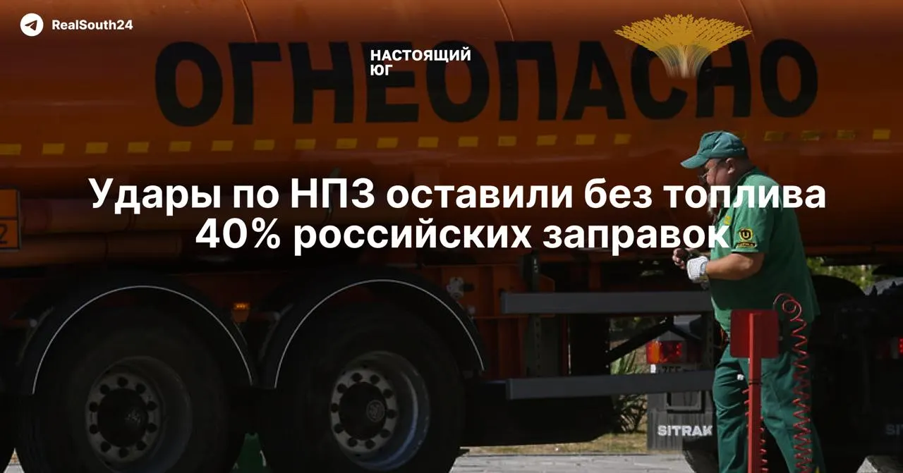Из‑за ударов дронов по нефтеперерабатывающим заводам независимые сети остались без регулярных поставок: бензин продают «под заказ», оптовые цены резко выросли, возможны лимиты и очереди.