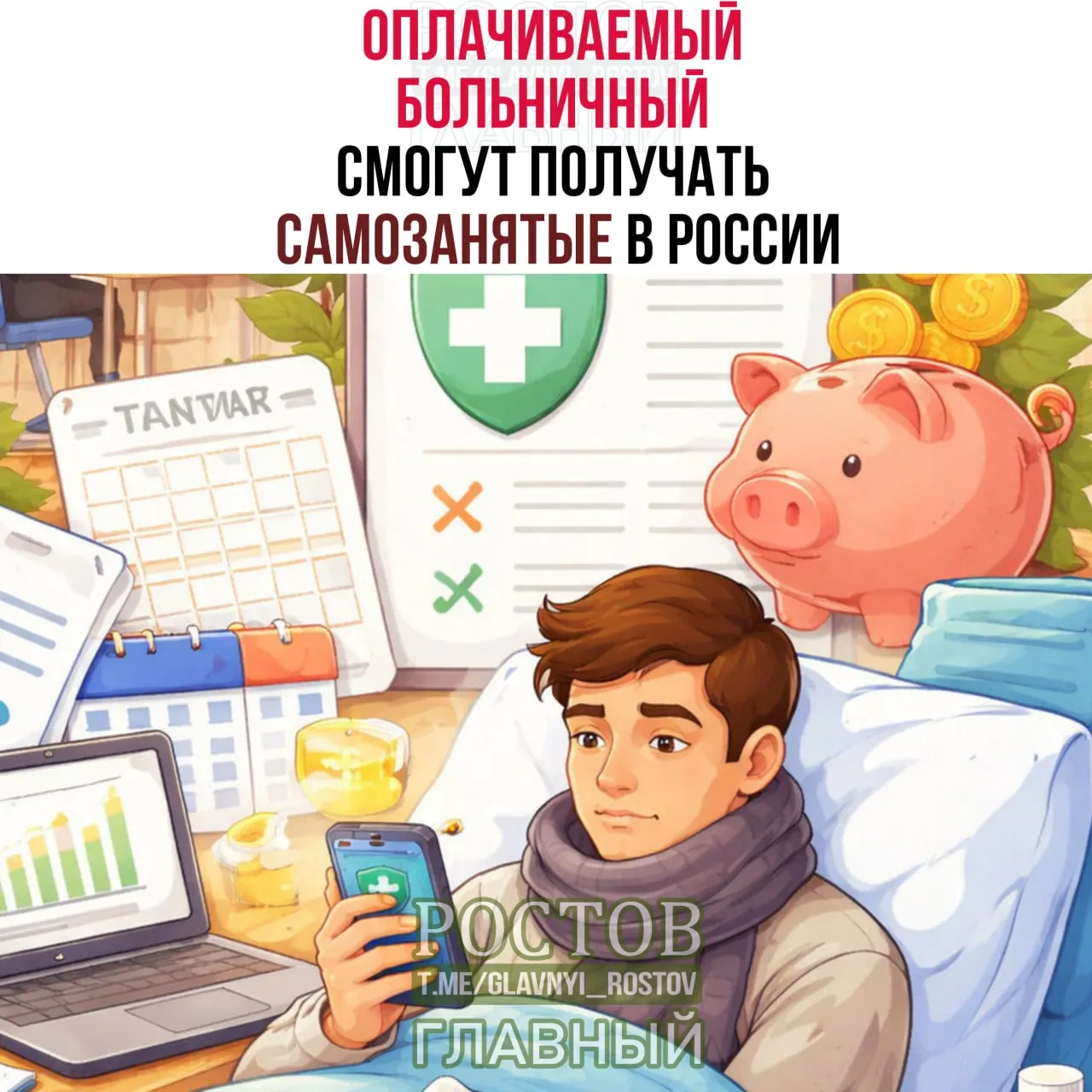 Самозанятые в России смогут получать оплачиваемый больничный: базовая выплата 35 000 ₽ при взносах 1 344 ₽ в месяц, максимальная — 50 000 ₽ при взносах 1 920 ₽. Оформить можно через «Мой налог», Госуслуги или СФР.