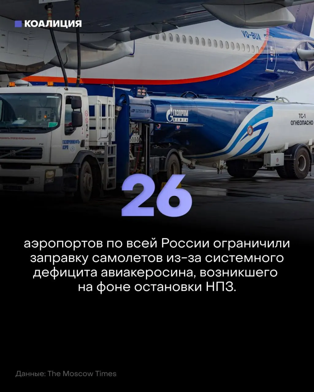 В 26 аэропортах введены лимиты на поставки авиационного керосина; режим в Пулково продлён до 2027 года; экспорт топлива временно запрещён до конца ноября.